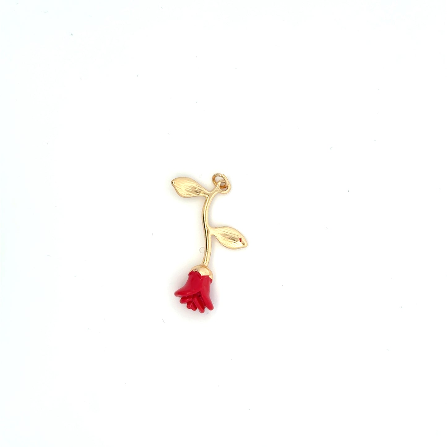 Elegant Red Rose Long Charm