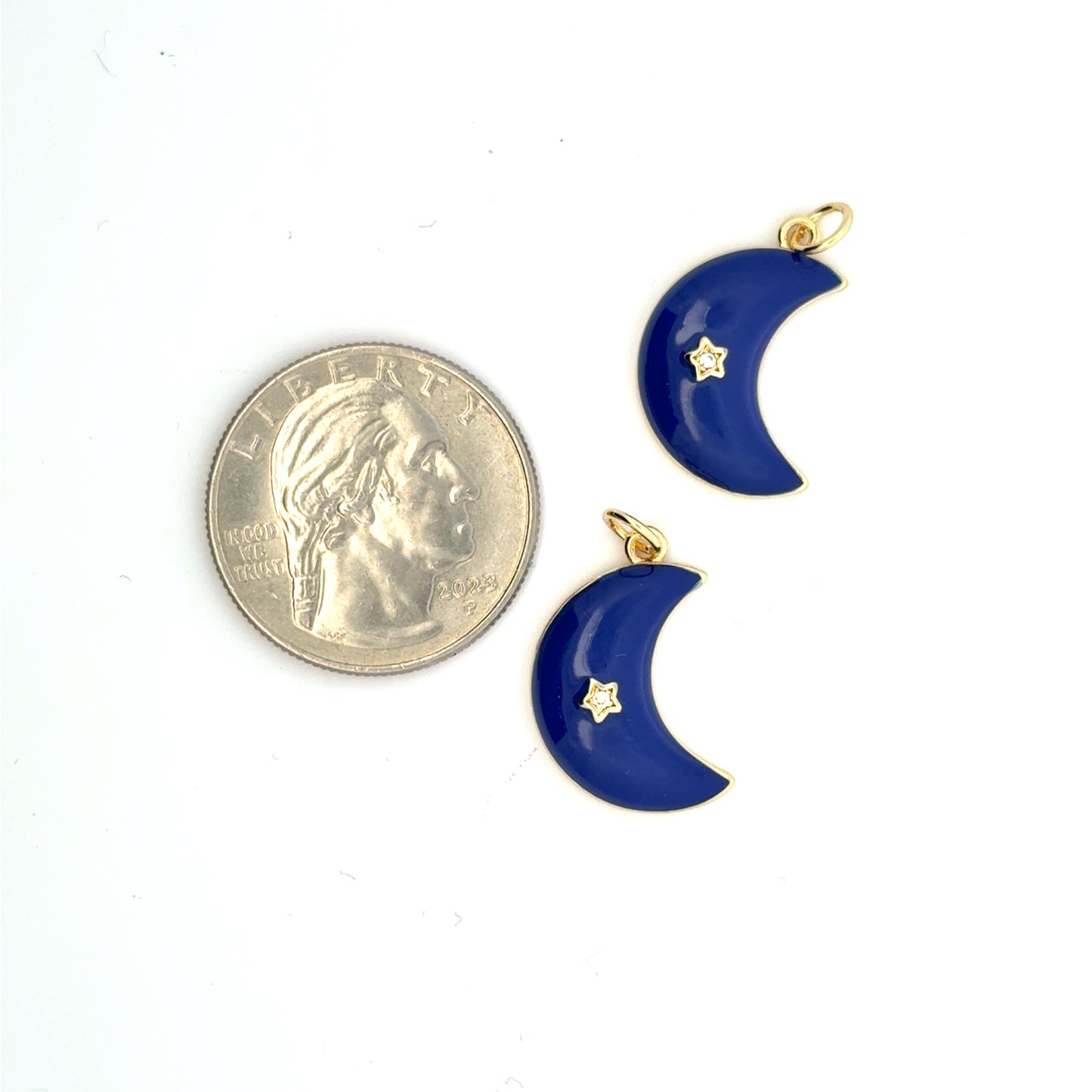 Charming blue Moon/Star with Phase charms