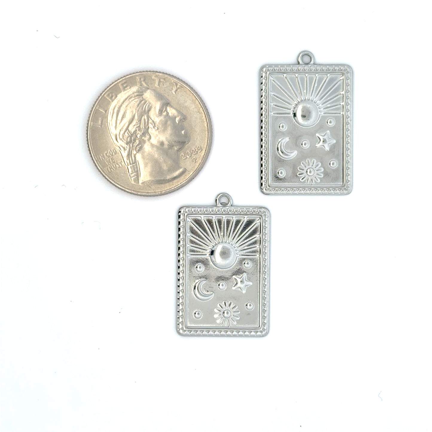 Celestial Silver Sun/Moon Charms