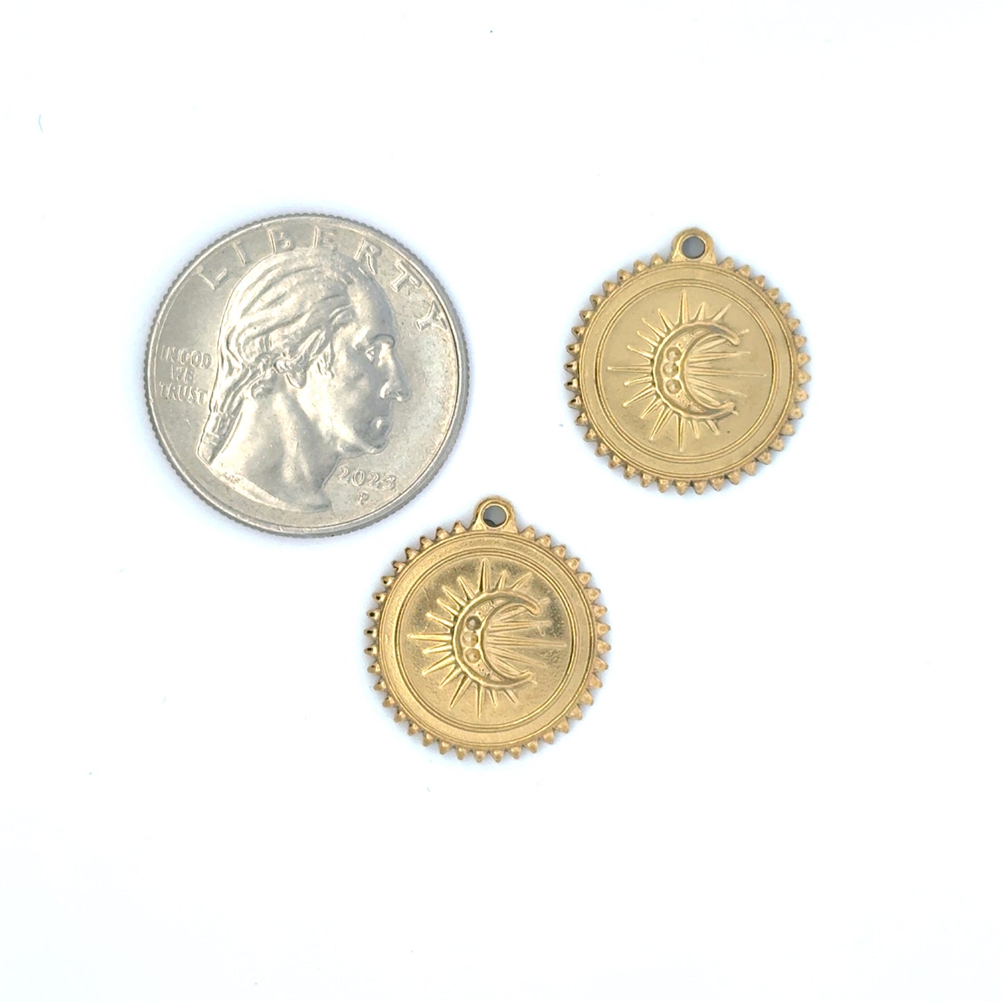 Elegant Gold Sun and Moon Charms