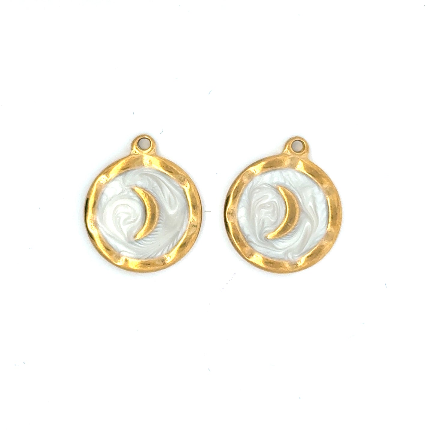 Elegant Moon Phase Charms Gold Trim