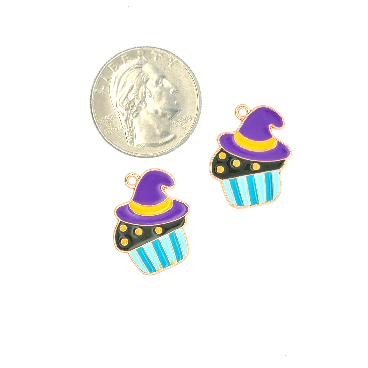 Whimsical Halloween wizard hat Cupcake charms