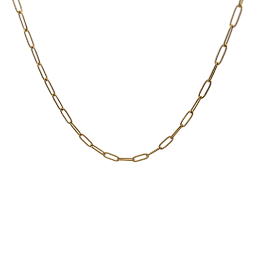 The “Ava” Chain Elegant 18k Stainless Steel Paperclip PVD Gold