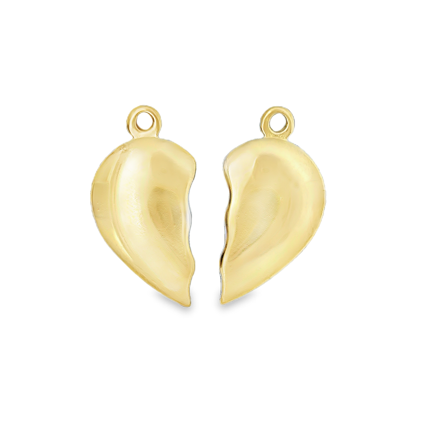 Elegant Large Gold Heart Charms 18k