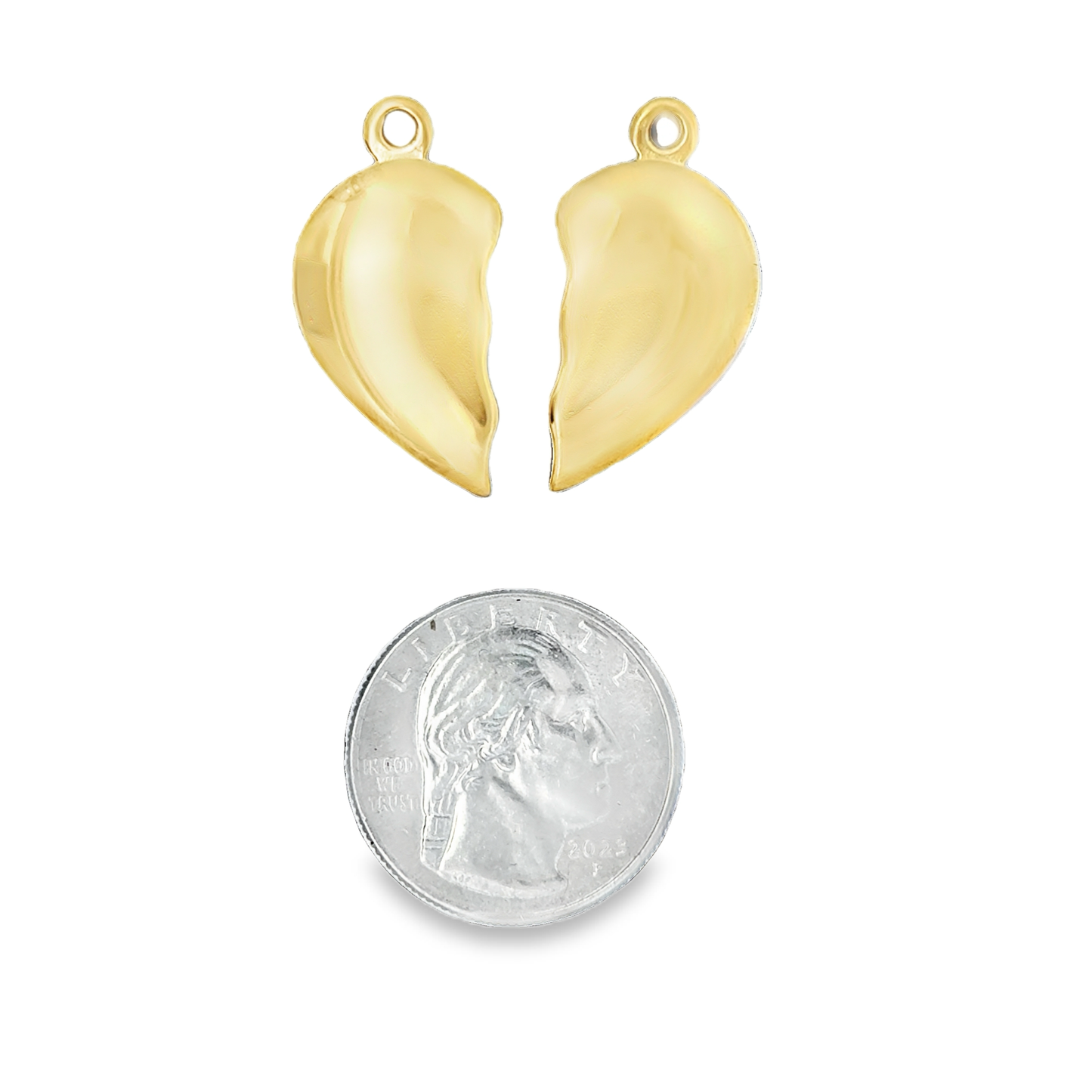Elegant Large Gold Heart Charms 18k