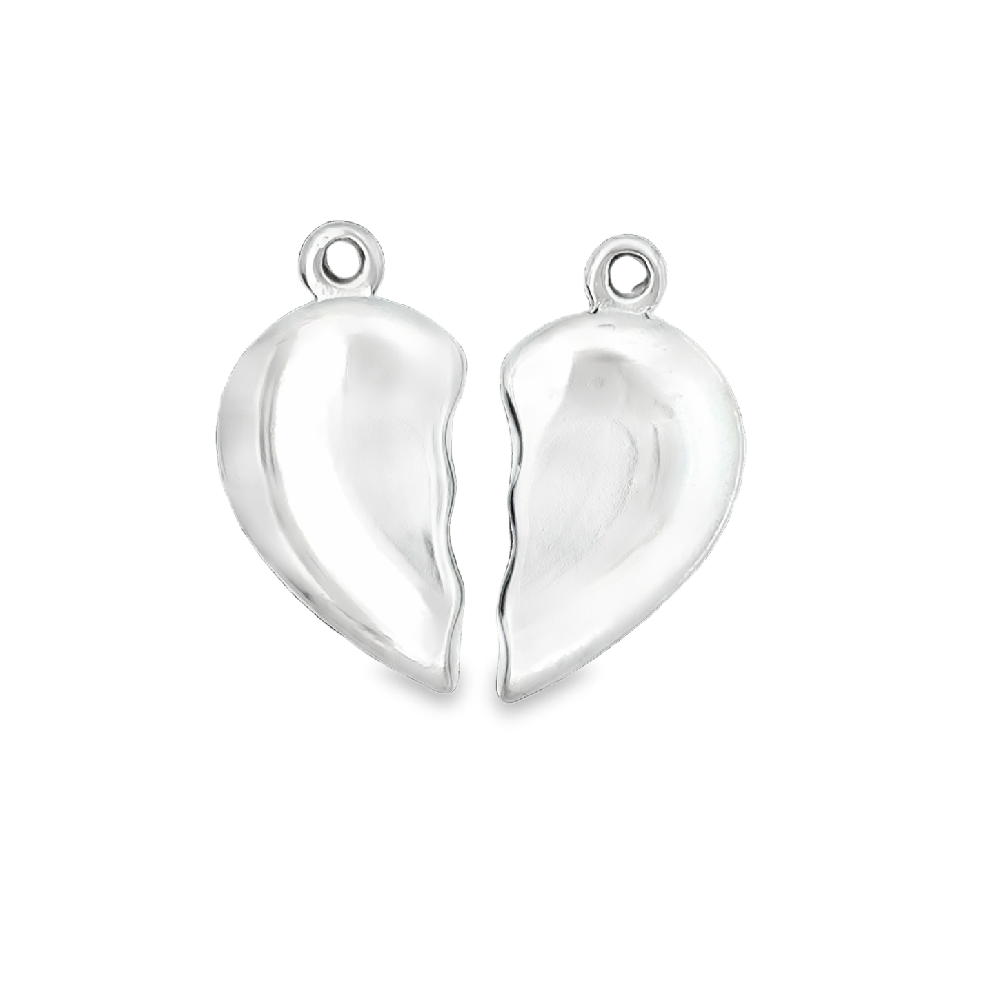 Silver Large Heart Stainless Steel Charms