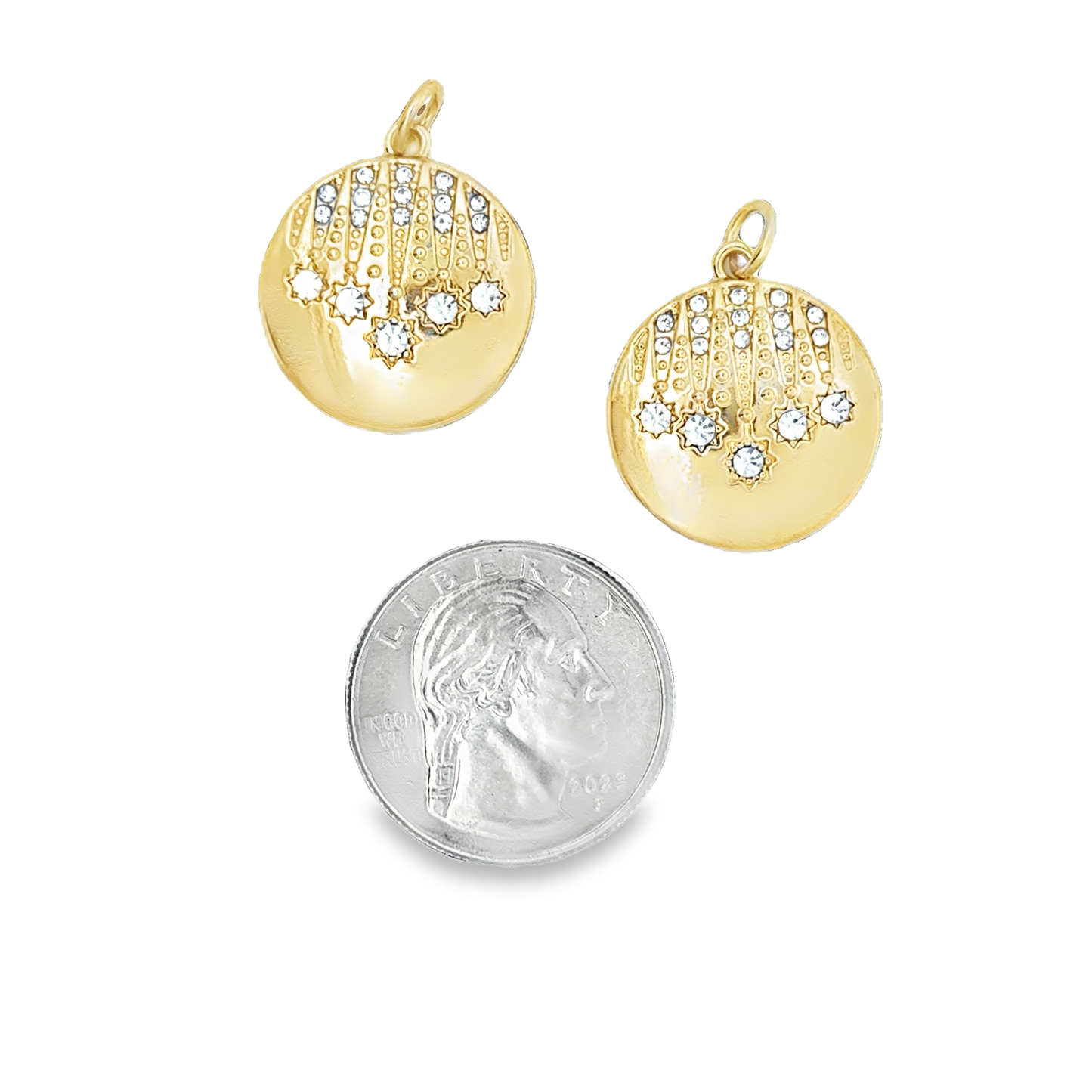 Elegant 18k Stainless Steel Gold Charms with Star Accents