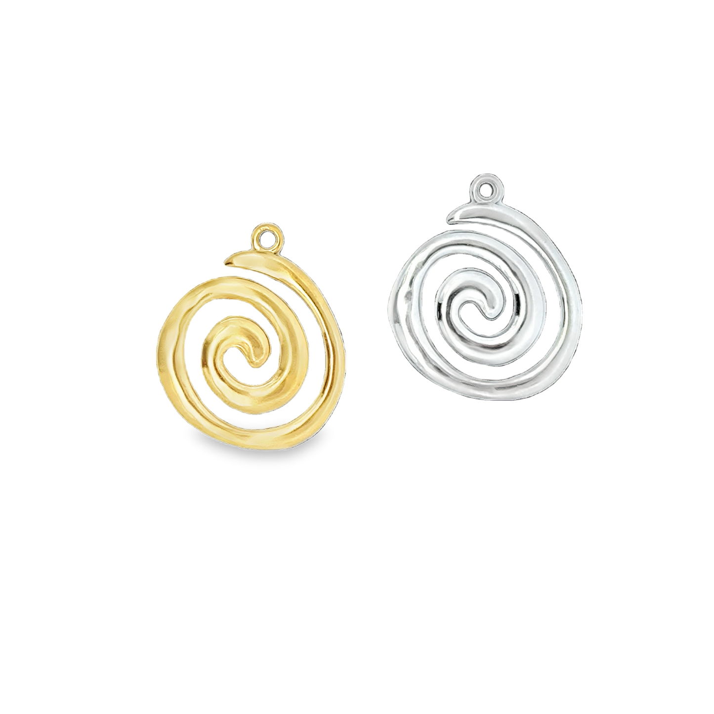 Elegant Spiral Charms in 18k Gold or Silver