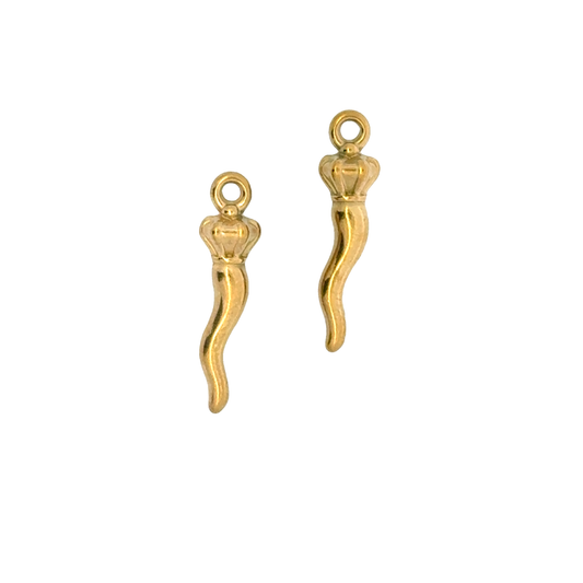 Elegant 18k small Italian Horn Gold Charms
