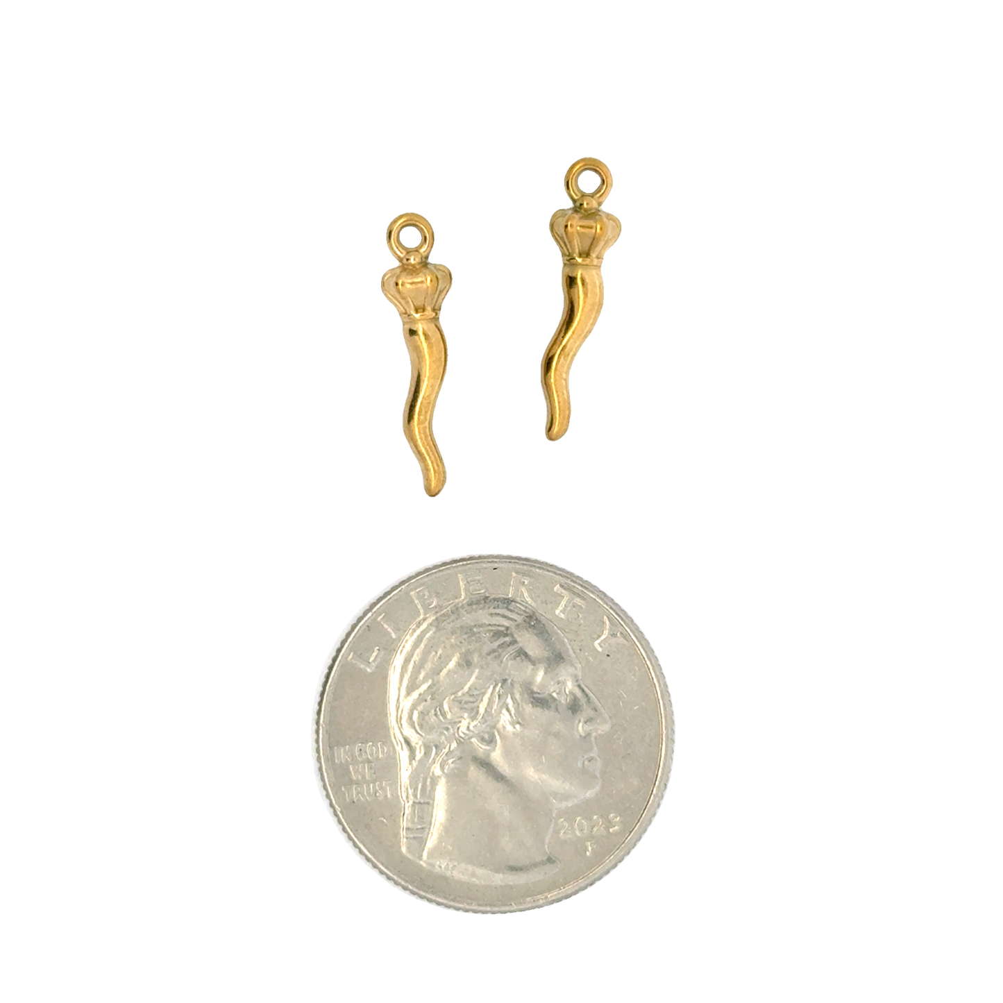 Elegant 18k small Italian Horn Gold Charms