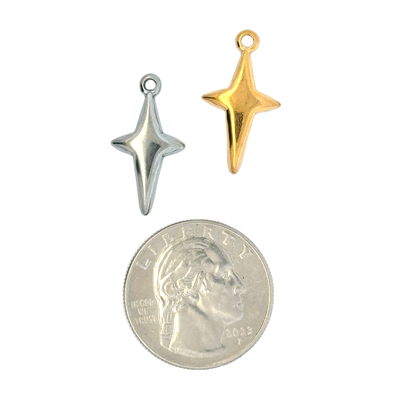Stylish Star-Shaped Charms 18k gold or Silver