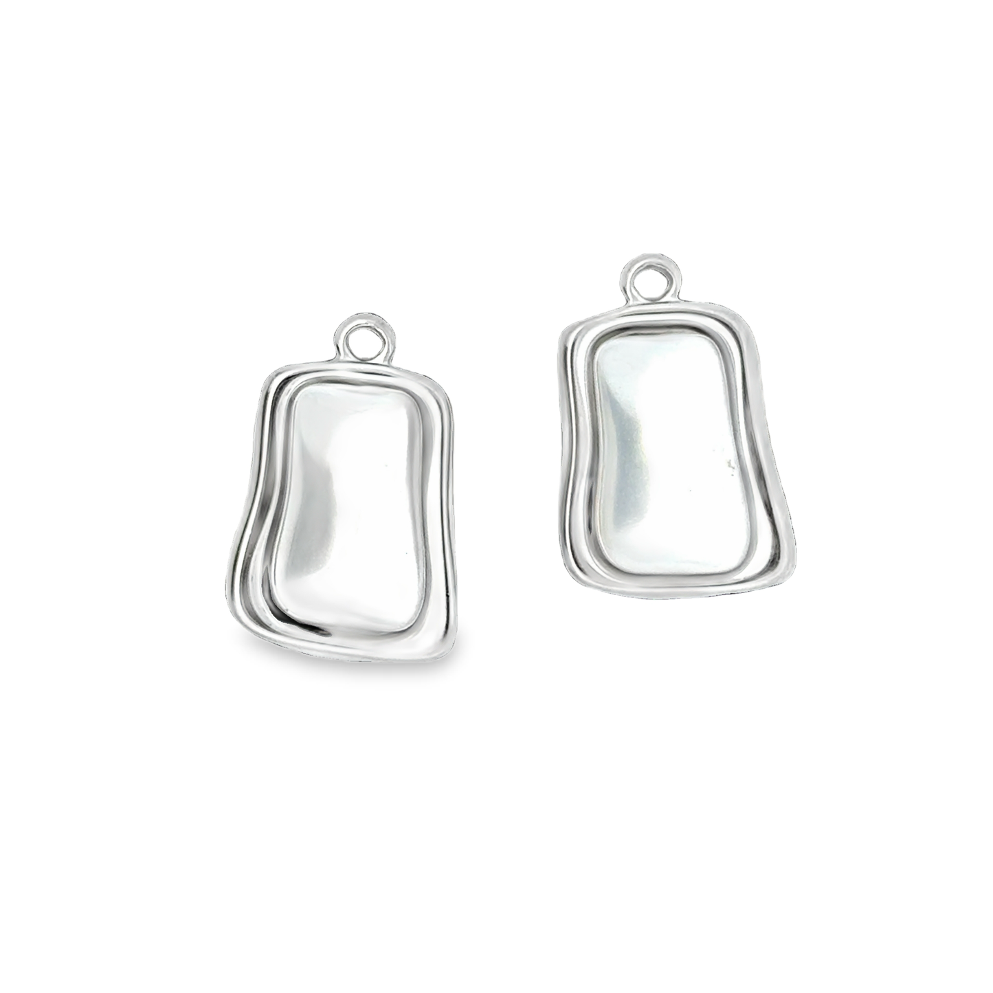 Stylish Silver Charms with Silver Pearl Center