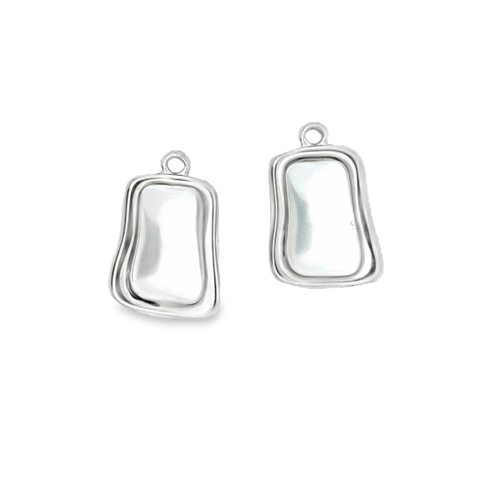 Stylish Silver Charms with Silver Pearl Center