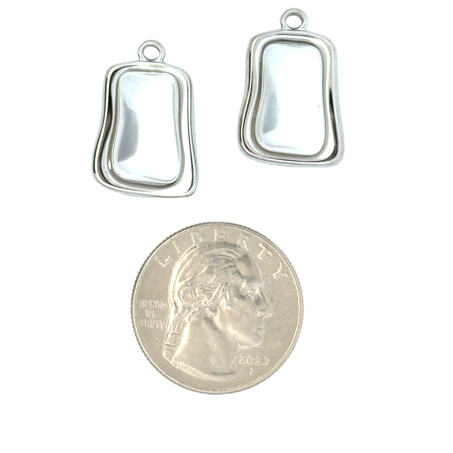 Stylish Silver Charms with Silver Pearl Center