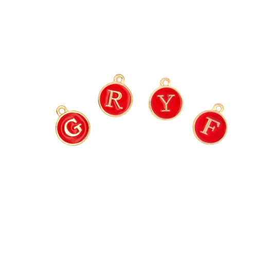 Charming Red Letter Charms