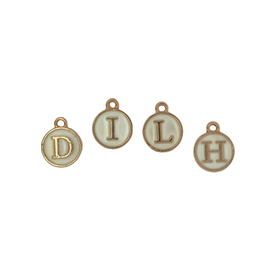 Charming Initial Cream Gold Alphabet Charms