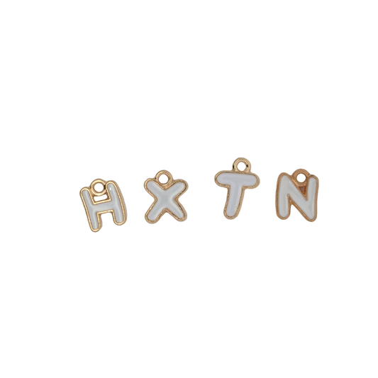 Charming White Alphabet Charms