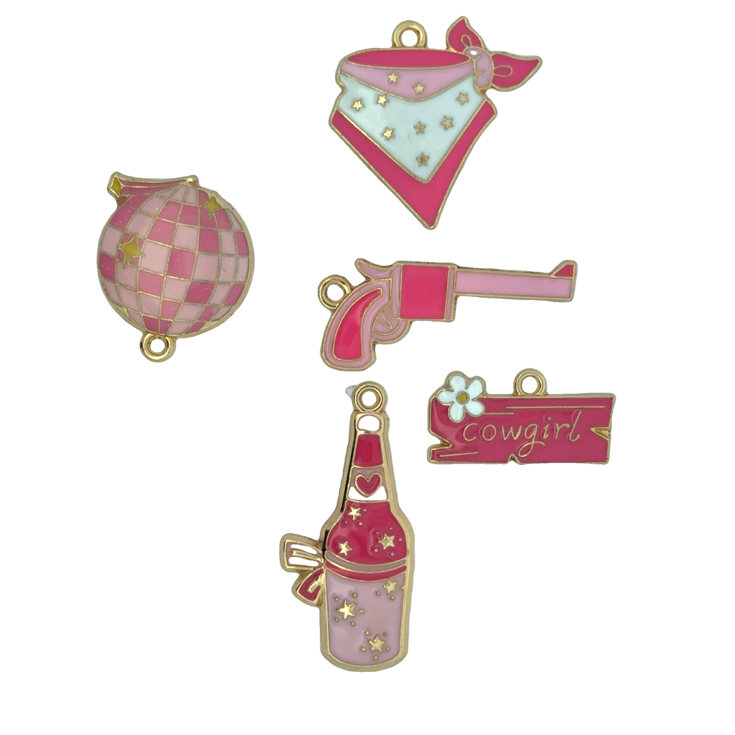 Charming Pink Western-Themed Charms