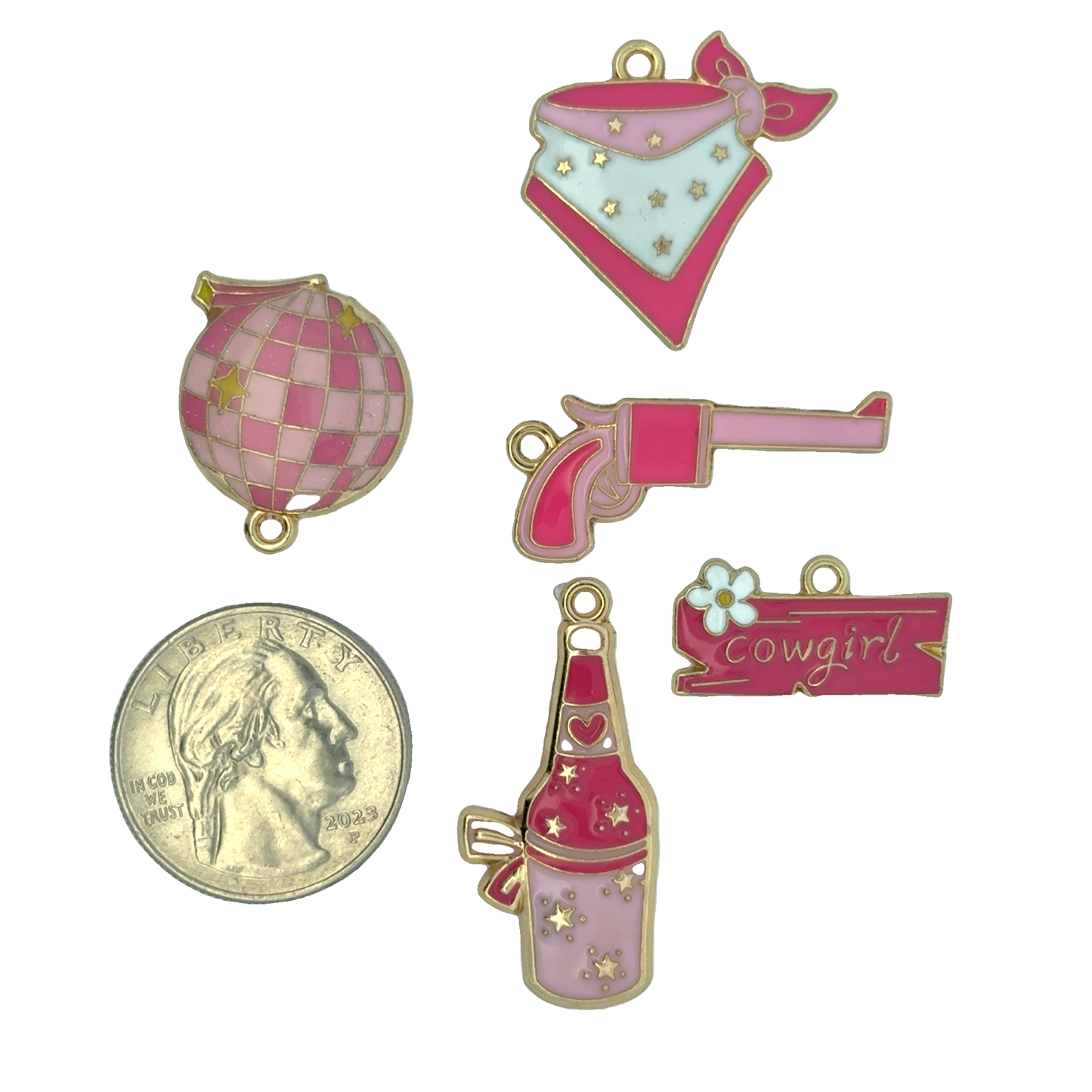 Charming Pink Western-Themed Charms