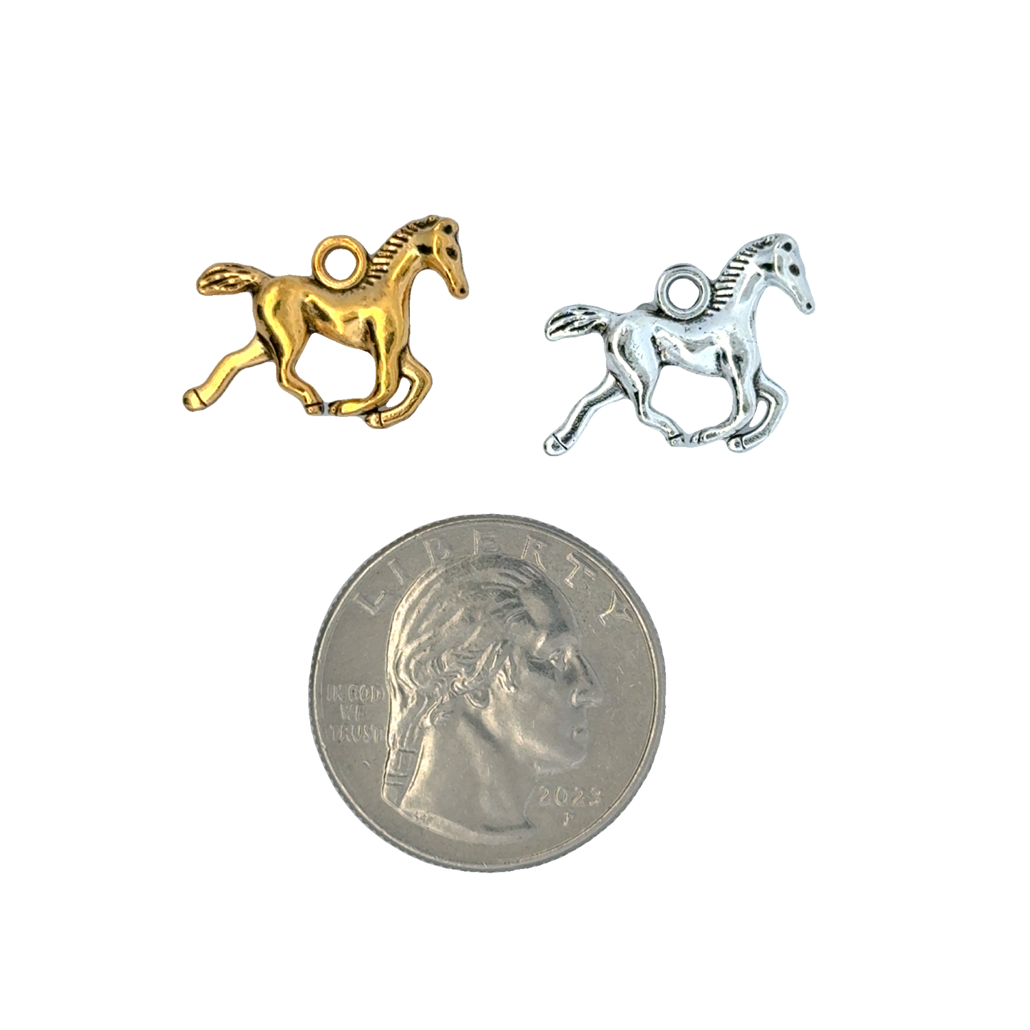 Charming Horse Charms in Gold and Silver