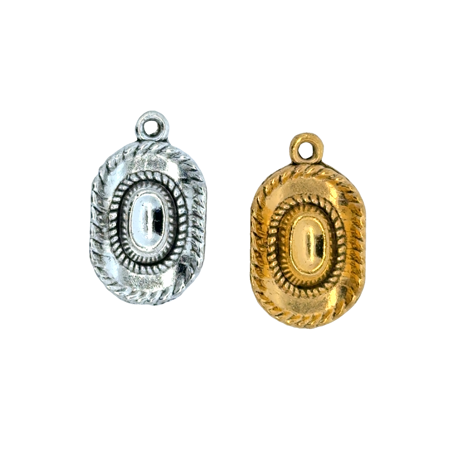 Elegant Silver and Gold Cowboy hat charms 3D