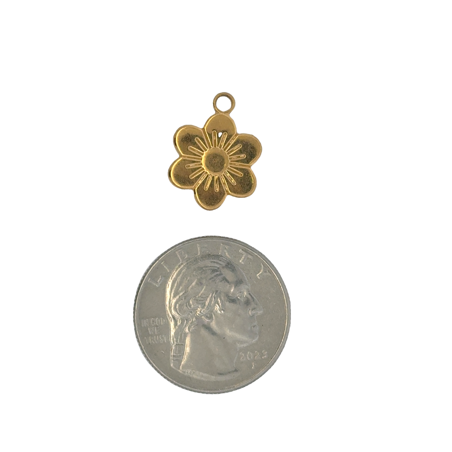 Charming Gold Flower Charm