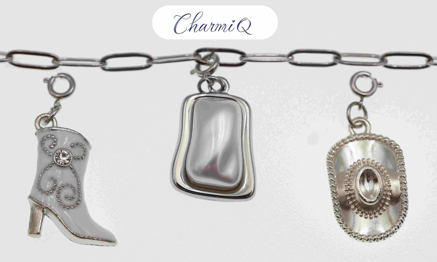 CharmiQ Silver Paperclip chain Necklace
