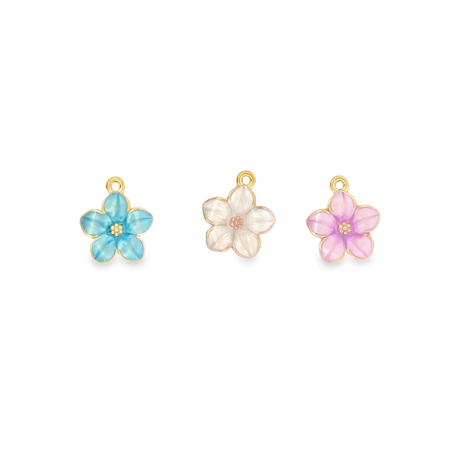 Charming Cute Small Floral charms gold trim