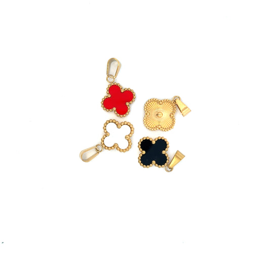 Elegant Gold and Colorful Clover Charms