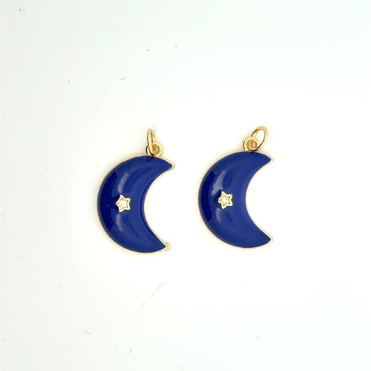 Charming blue Moon/Star with Phase charms