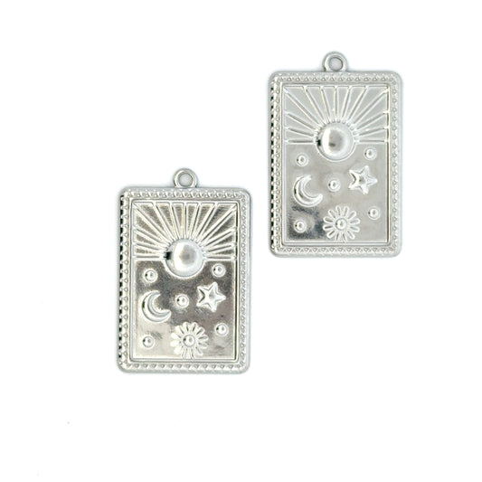 Celestial Silver Sun/Moon Charms