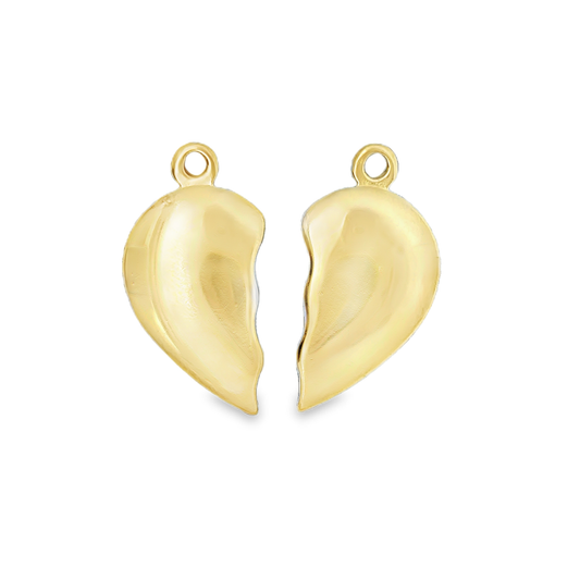 Elegant Large Gold Heart Charms 18k