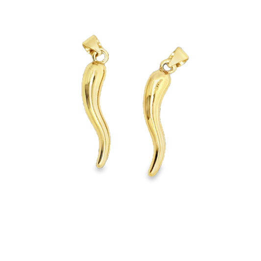 Elegant Large Gold 18k Italian Horn Charms