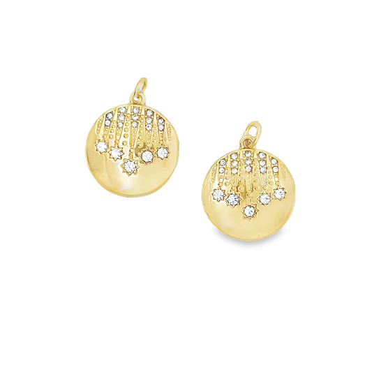 Elegant 18k Stainless Steel Gold Charms with Star Accents