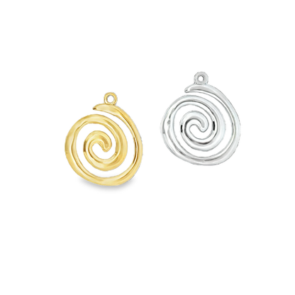 Elegant Spiral Charms in 18k Gold or Silver