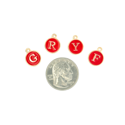 Charming Red Letter Charms