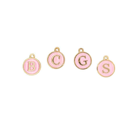 Charming Initial Charms  in HOT Pink