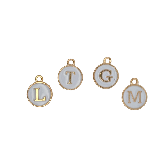 Charming Initial Charms  Bright White