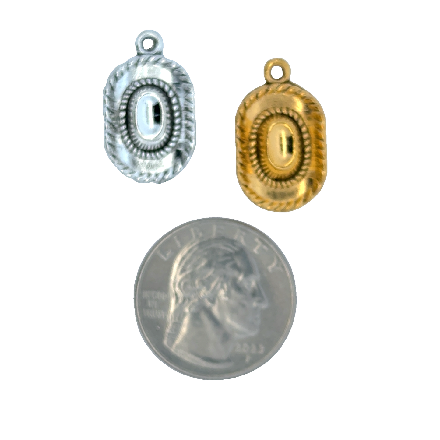 Elegant Silver and Gold Cowboy hat charms 3D