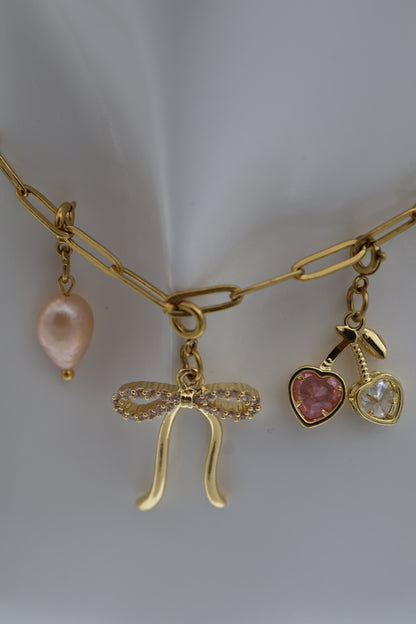 CharmiQ Gold Paperclip Necklace Chain
